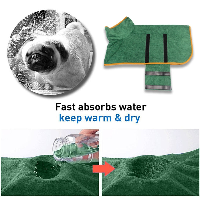 Efficient Drying and Protection - Pet Drying Coat for Quick Drying and Cozy Warmth